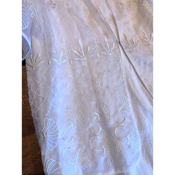 DonnAvinci White 2-Piece Dress & Embroidered Jacket Set Size 18 - Picture 6 of 16